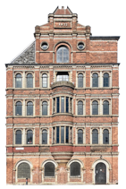 Pipe Factory Building, 2D image showing brickwork